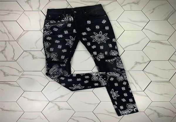 

hm397 mens jeans distressed motorcycle biker jean rock skinny slim ripped hole stripe fashionable snake embroidery de8068359, Blue