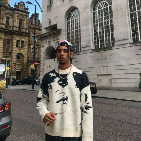 

men s sweaters high street vintage sweater design sense small us style retro fried slouchy grade jersey in clothing 230803, White;black