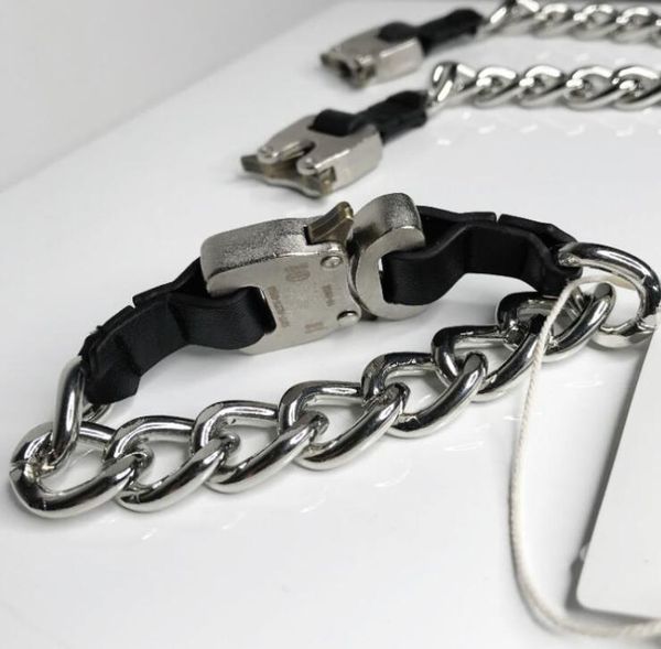 

alyx studio logo hip hop metal lettering chain chain rock punk fan can bracelet men and women8212189, Black