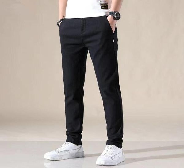 

men039s pants spring summer casual men classic style fashion business slim fit straight solid color trousers for2162594, Black