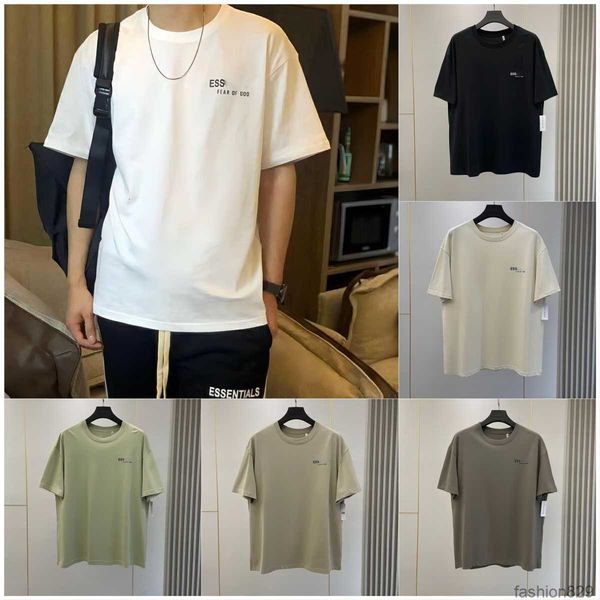 

designer shirts essent t shirt street casual essentail tshirt loose men women summer luxury shorts essen tshirts chest print fashion tees e, White;black
