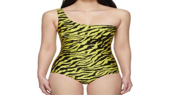 

ladies g designers clothes one piece swimwear zebra stripes single shoulder bikini letter women039s bath wear43500447683251, White;black