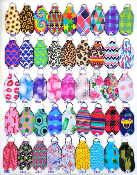 

30ml sanitizer holder keychain portable neoprene lipstick soap bottle bags cover perfume container charms car key ring chain acces7847510, Slivery;golden