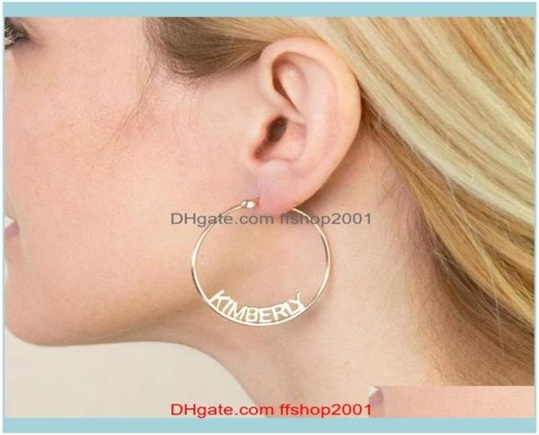 

hoop hie jewelryhoop custom name personality earring jewelry gifts woman earrings for friend unusual the year drop delivery 20218734998, Golden;silver