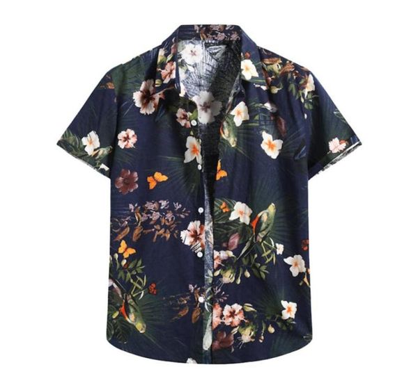 

men039s casual shirts collar print flower sleeve turndown shirt short hawaiian men fashion16949111611000, White;black