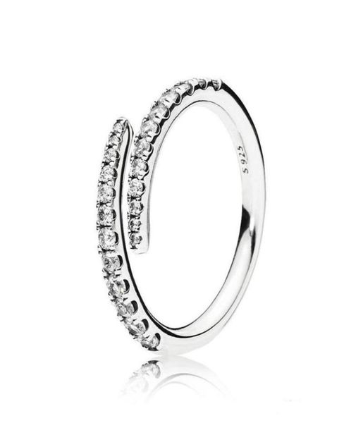

clear cz diamond shooting star ring set original box for 925 sterling silver women girls wedding meteor open rings7772120