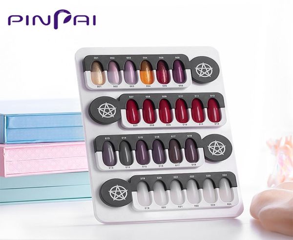 

24 tips nail gel polish color display chart salon acrylic gel magnetic nail display color showing shelf card chart b0502196755