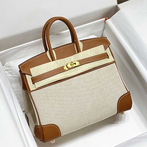 

original h ermes brikiss tote bags wholesale canvas bag womens crossbody leisure stitching contrast large capacity leather portable one with