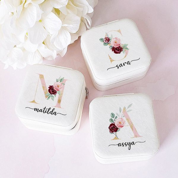 

jewelry boxes personalised jewellery box custom name travel perfect wedding friends christmas gift proposal case for her 230803, Black;white