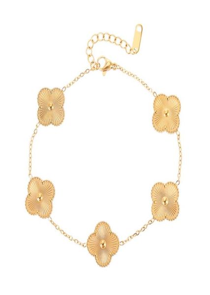 

charm bracelets luxury clover pendant stainless steel necklace bracelet elegant women gift jewelry270h8555663, Golden;silver
