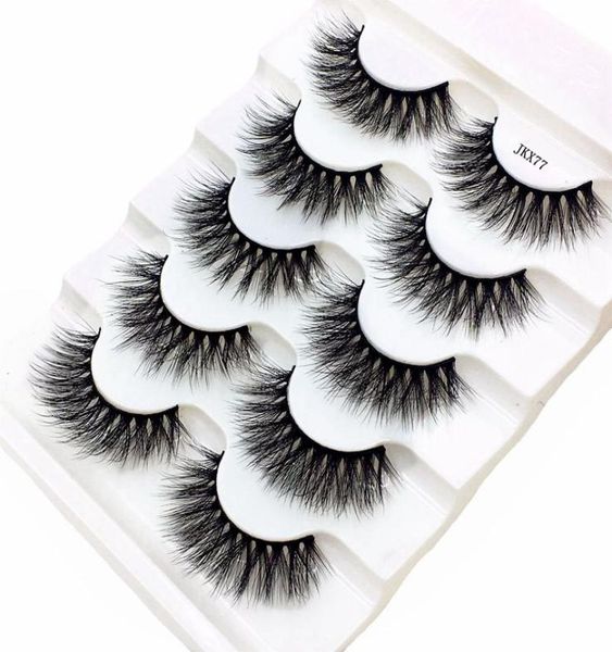 

2019 new 5 pairs 100 real mink eyelashes 3d natural false eyelashes mink lashes soft eyelash extension makeup kit cilios mix jkx76030446