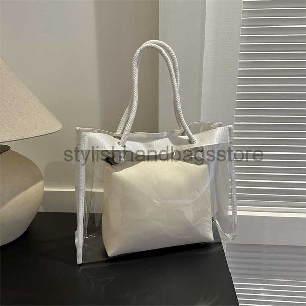 

large capacity fashion transparent mother child 2023 summer fashionable and simple style one shoulder underarm casual tote bagstylishhandbag