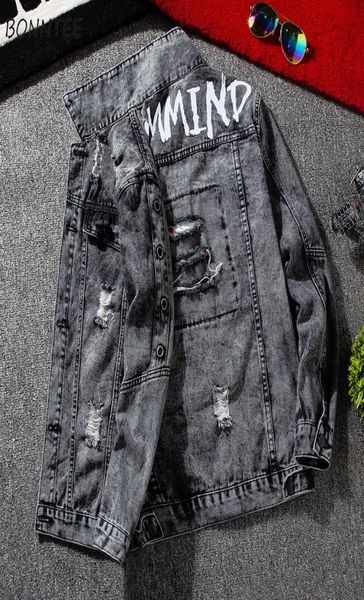 

ebaihui jackets men denim cargo windbreak fashion joggers scratched outwear mens holes jeans bomber jacket slim fitness quali2256553, Black;brown