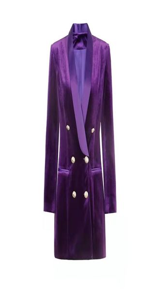 

temperament velvet office lady long blazer0124729466, White;black