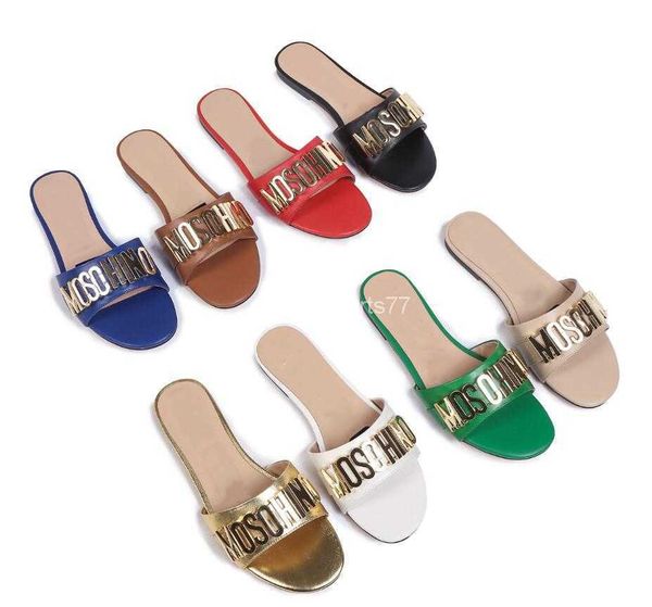 

designer summer m slippers classic sandals genuine leather fashion shoes ladies slipper water beach flat heel flip flops with dustbag size 3, Black