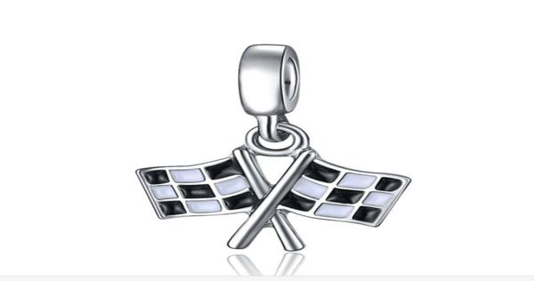 

20pcslot fashion silver plated enamel black white flags heart design alloy metal diy charm fit european braceletnecklace low pr1694408, Bronze;silver