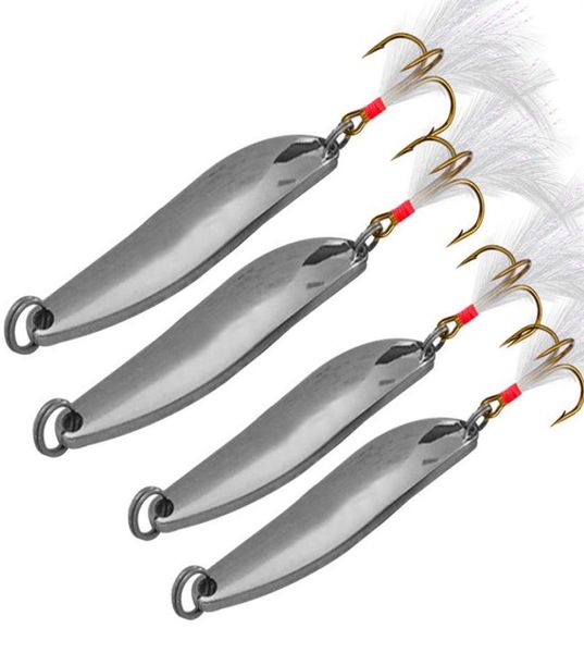 

10pcs lot 521g5cm9cm silver spoons metal baits lures fishing hooks 8 6 4 hook pesca tackle accessories wei 505260e4833750
