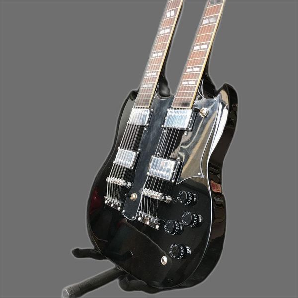 

in stock new arrival custom double neck guitar g 1275 model electric guitar in black 20200705 golden accessories guitars guitarra