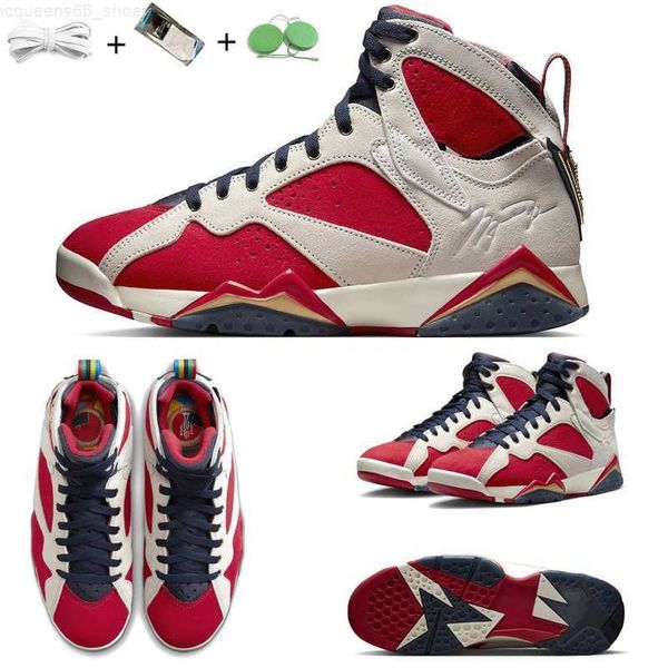 

trophy room x jumpman 7 mens basketball shoes new sheriff in town 7s og obsidian dark true red metallic gold men women trainers sports sneak, Black