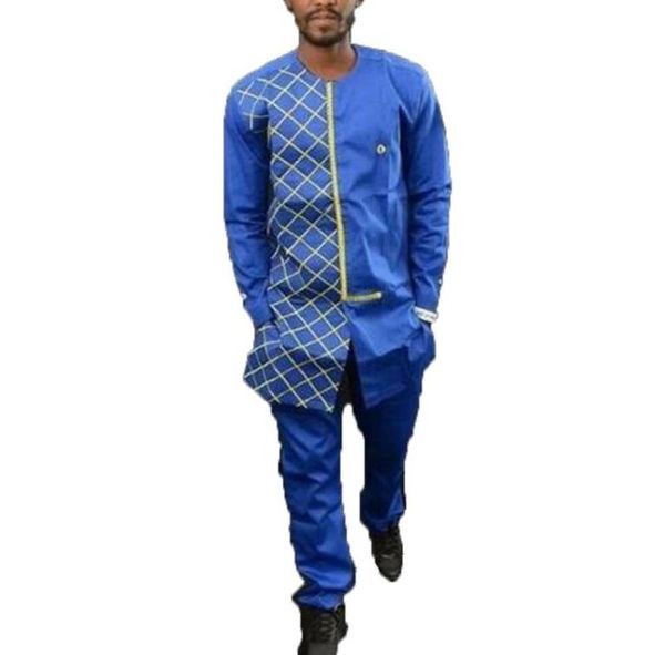 

mens pant set 2 pieces outfit set african men clothes 2020 riche african clothing for men dashiki shirt with trouser z03065247376, White;black