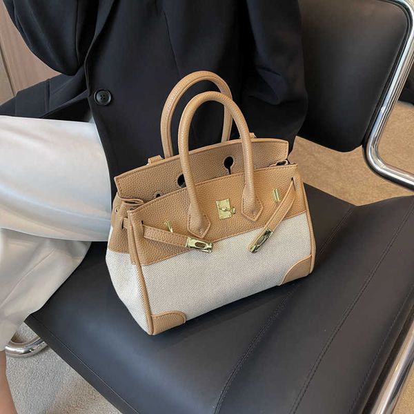 

designer h ermes brikiss tote bags for sale french advanced handbag womens net red canvas splice commuter one shoulder crossbody bag korean