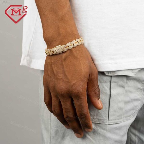 

hip hop jewelry diamond cuban link chain and bracelet set 12mm 925 sterling silver moissanite cuban bracelet men