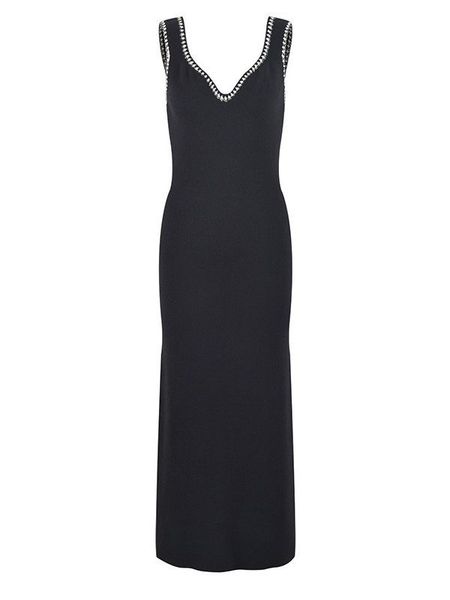 

2023 early autumn new maje women's fashion french style black long strap dress, Black;gray
