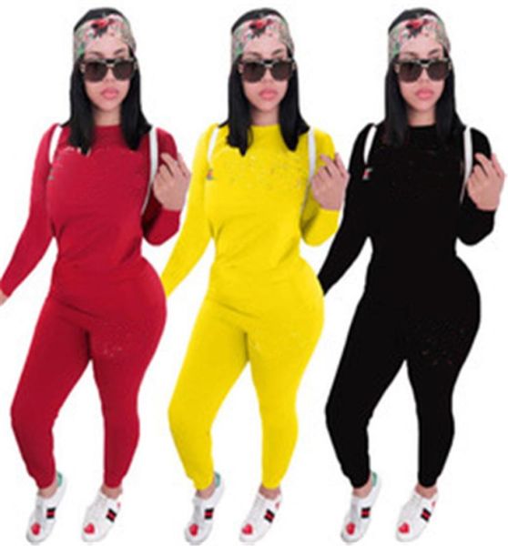 

women solid color 2 piece set tracksuit fall winter clothes shirt pants outfits outerwear legging sportswear pullover bodysuit 3512481, White