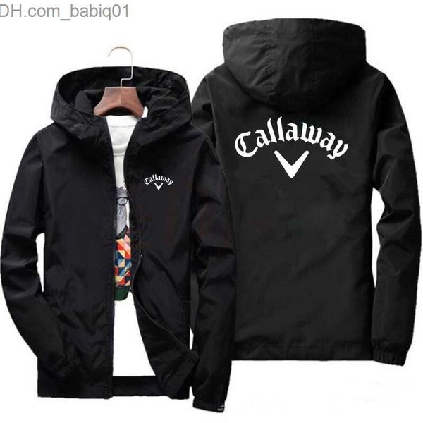 

men's jackets 2022 autumn golf brand callaway casual rainproof slim jacket men women waterproof sunscreen anti-uv windbreaker with pock, Black;brown