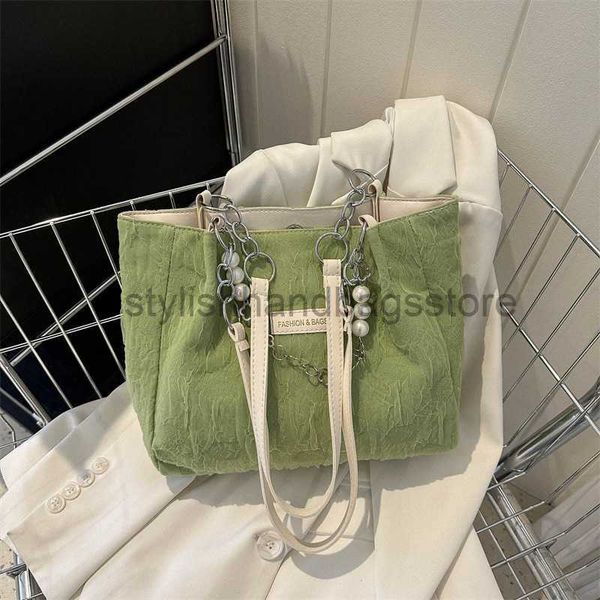

shoulder bags 2023 pearl chain shoulder bag for women spring and summer new style gentle and simple style handheld tote bagstylishhandbagsst