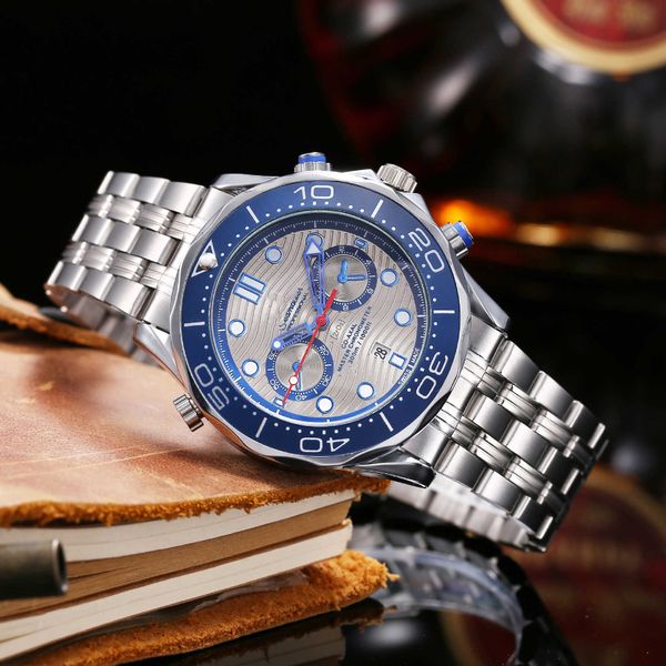 

watches quartz watch european brand hippocampus full function quartz band men's fashion watch, Silver