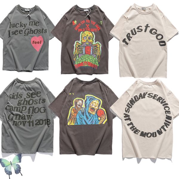 

men's tshirts west tshirt trust god t shirt sunday service men women lucky my i see ghost tees 230803, White;black