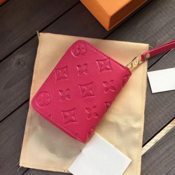 

diamond grain zipper wallet coin purse designer wallets victorine ladies genuine leather coins purses cards holder card 5 colors, Red;black