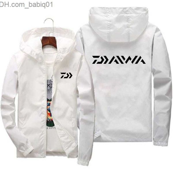 

men's jackets daiwa fishing zipper windproof jacket men women hoodies sunscreen clothing spring casual sport long sleeve hooded thin co, Black;brown