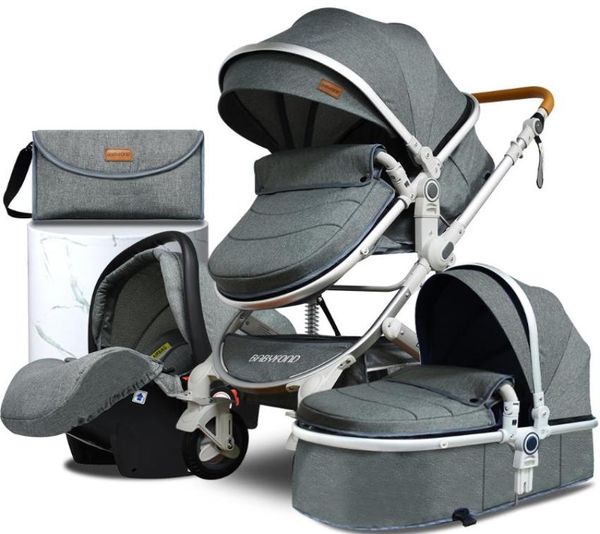 

strollers sea high landscape baby stroller 3 in 1stroller folding born pram twoway absorbing child cart send bag8154068