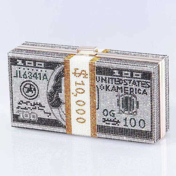 

explosion flash bag usd belt drill high oblique hanging square hand evening dress fashion dinner bag rhinestone 230804