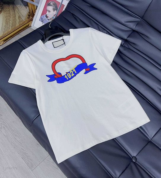 

women designer t-shirt summer colorful logo pattern printing tees size s-l short sleeve round neck girl t shirt aug02, White