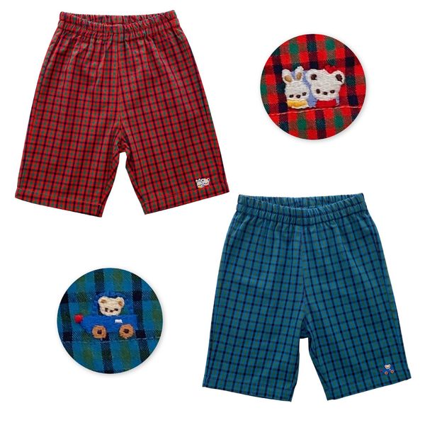 

trousers 2 colors boys pants summer japanese fam children's allmatch plaid pants cotton casual pants 230803, Blue