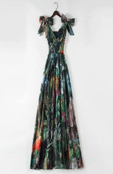 

1215 plus size dress 2021 summer a line sleeveless dress prom fashion flora print mid calf v neck brand same style sh4297974, Black