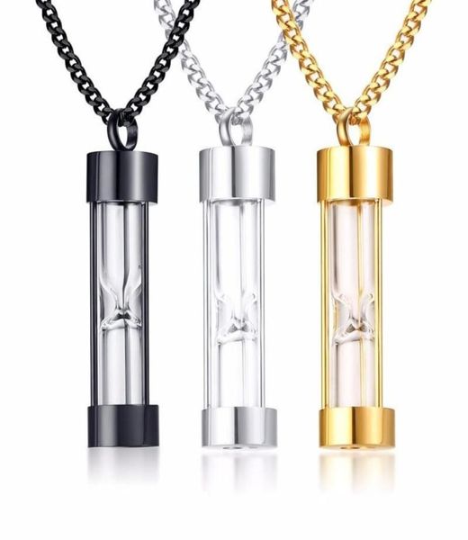

pendant necklaces hour glass timer sands of time cremation ashes necklace for men women memorial holder keepsake3203605, Silver