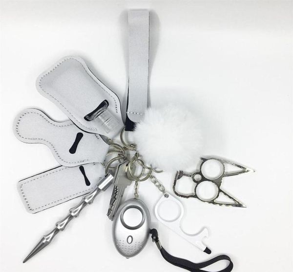 

2022 new women alarm personal keychain set self defense alarm keychain security self protection security alarm key ring for girls 8506809, Silver