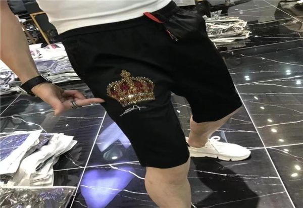 

men039s shorts 2022 summer new design pants thin crown rhine casual fashion party hip hop loose straight capris beach male8708209, Black