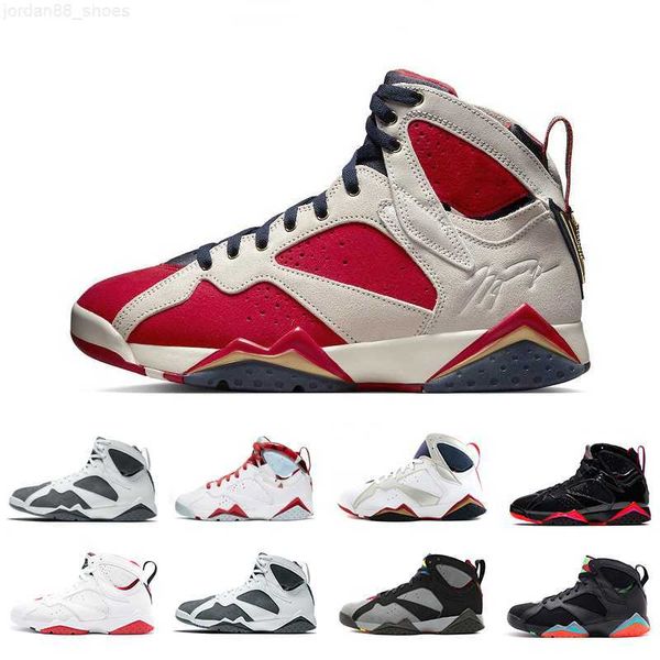 

7 7s mens basketball shoes barcelona new sheriff in town nights trophy room patent leather citrus flint hare men trainers sports snekares sn, Black