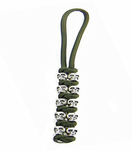 

550 paracord keychain kull knife lanyards silver alloy skull beads keychain skull paracord keychain6493336, Slivery;golden