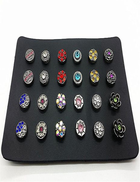

women039s 12 pairs24pcs mix styles 12mm mini snap charm button fits for earrings with a leather holder organizer jewelry stand28449483