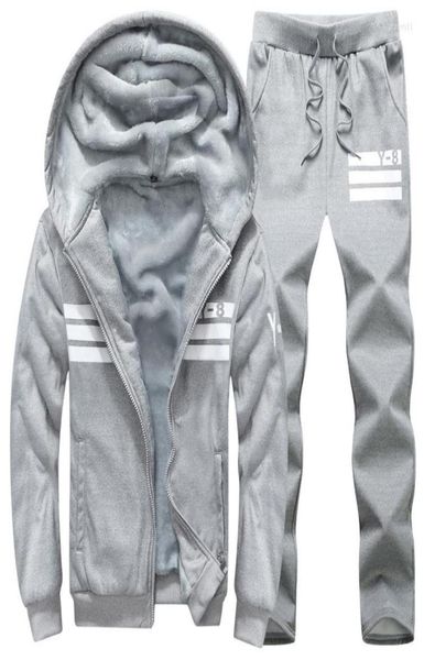 

men039s tracksuits big size 7xl 8xl 9xl track suit men sport sets jogging running sweatpants hoodies set plus velvet 2 piece wa6613117, Gray