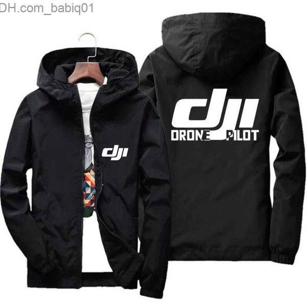 

men's jackets men's bomber hooded dji drone pilot casual thin windbreaker jackets coat male outwear sports windproof clothing larg, Black;brown