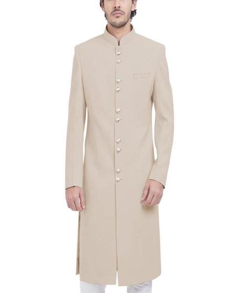 

men039s suits blazers formal long men coat elegant outdoor daily sherwani mandarin collar wedding groom robe dinner banquet p2064929, White;black