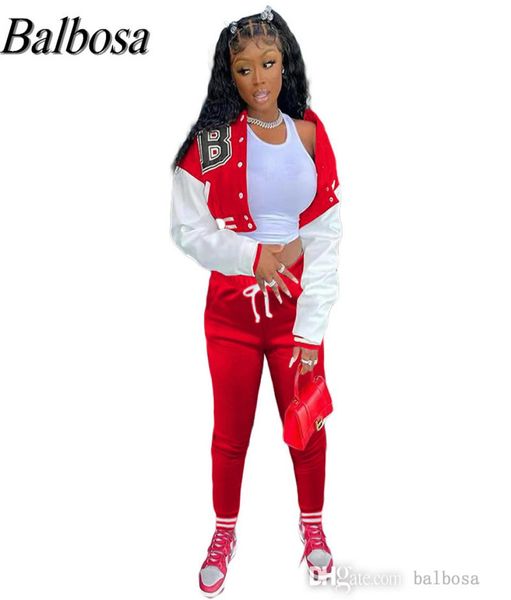 

women sweatsuit set tracksuits fall jackets two piece outfits set sport joggers pants baseball sportswear jog suit varsity suits9711887, Gray