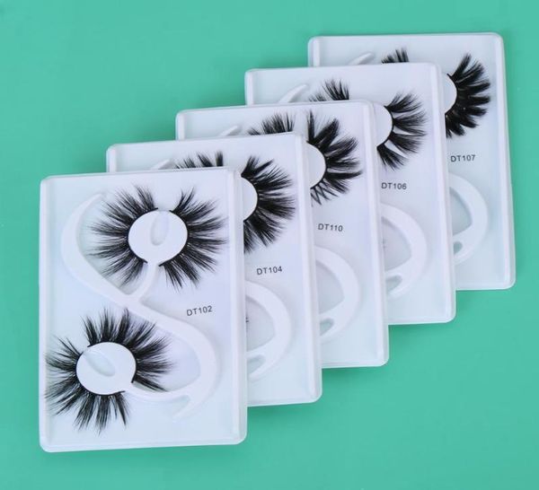 

false eyelashes 2 pairs 3d 25mm mink lashes dramatic soft hair natural thick fluffy crisscross long eye makeup1653460